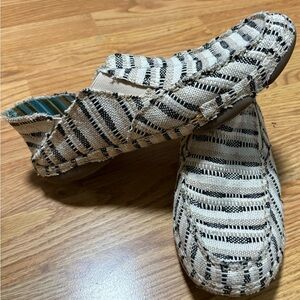 Tony Lama Black and Cream Loafers